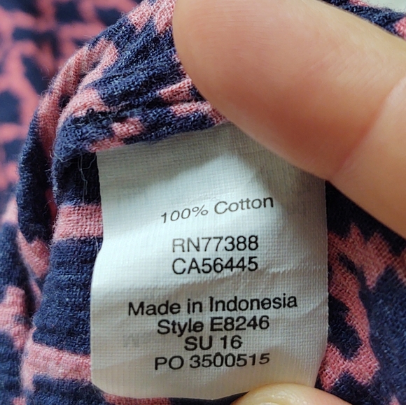 J. Crew factory Navy and pink tissue tunic petite - Picture 4 of 5